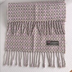 Cashmere Scarf, made in Scotland, pink and tan